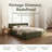 King Size Platform Bed with Thick Linen Headboard and Footboard Block Style Upholstered Grounded Design-132643224-132643225