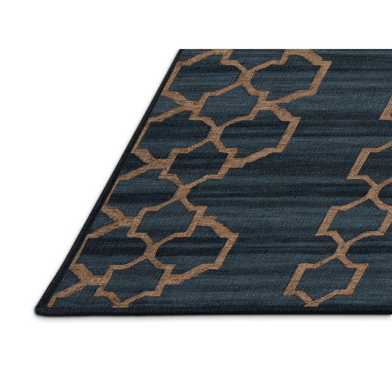 Machine Washable Trellis Gray Area Rug, Rectangle 2' x 3'