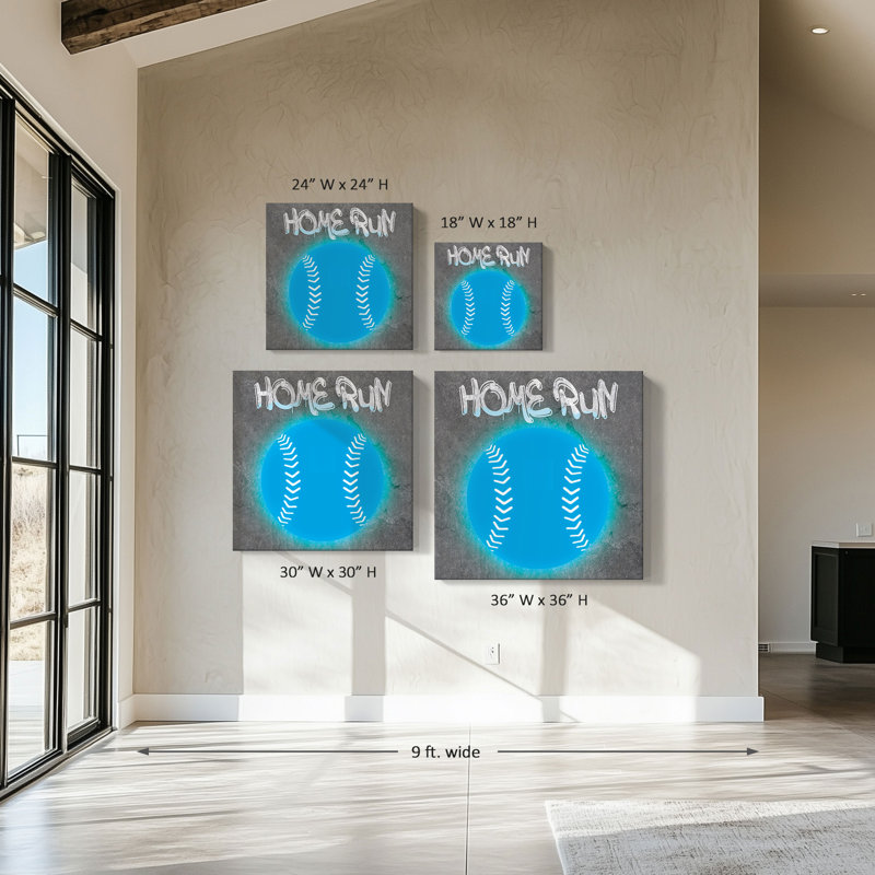 "Home Run" par CAD Designs, reproduction sur toile, H 18 po x l 18 po x P 1 po