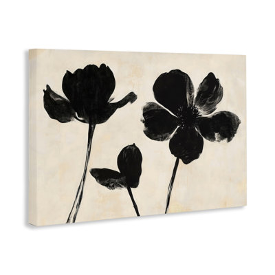 Inky Black Florals Silhouette Canvas, design by Creative Studio