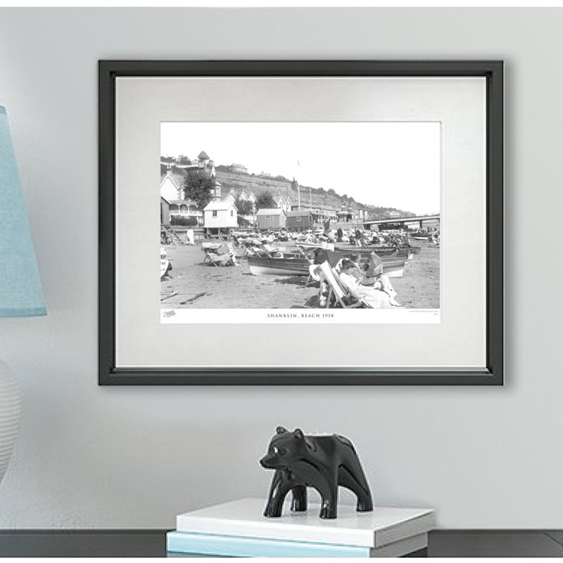 Shanklin, Beach 1918 - Single Picture Frame Print, 60cm H x 80cm W x 2.3cm D