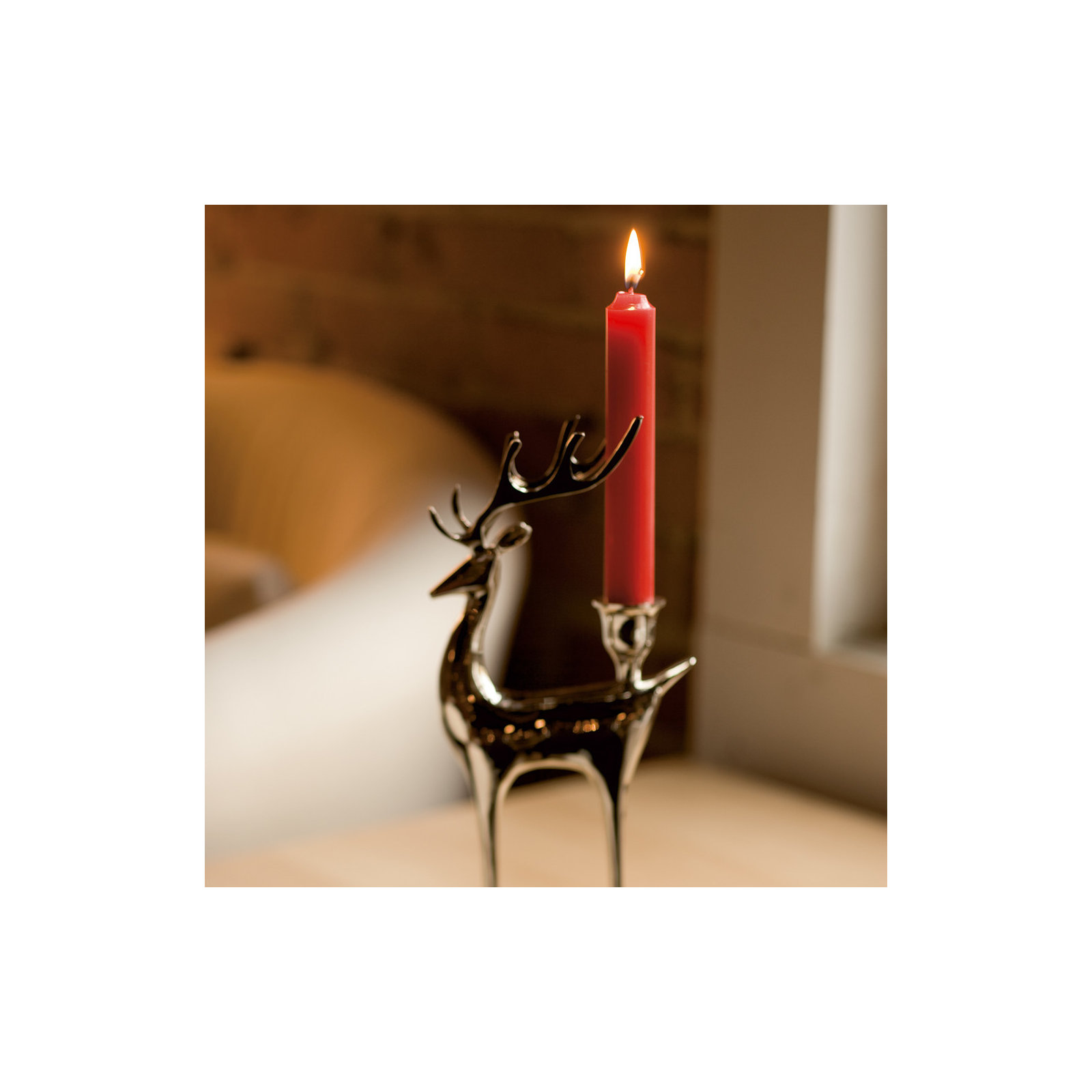 Root Candles Unscented Taper Candle, Red, 9" H x 0.88" W x 0.88" D