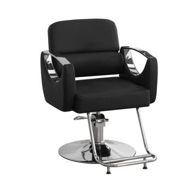 Professional Barber Chair Salon Chair - Adjustable Hydraulic Styling Chair with 360° Swivel, PU Leather, Heavy Duty for Barbershop Hair Stylist Beauty Equipment, Black