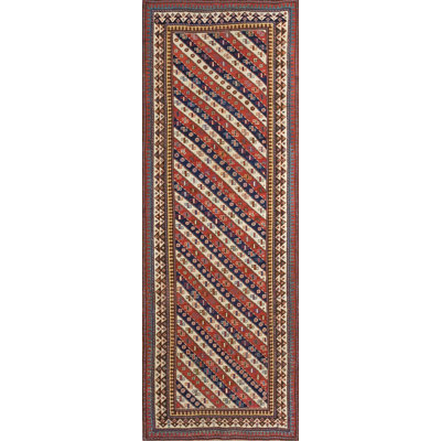 Tapis de couloir tribal à rayures géométriques Shirvan