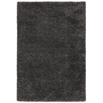Cosy Soft Shaggy Black Rug