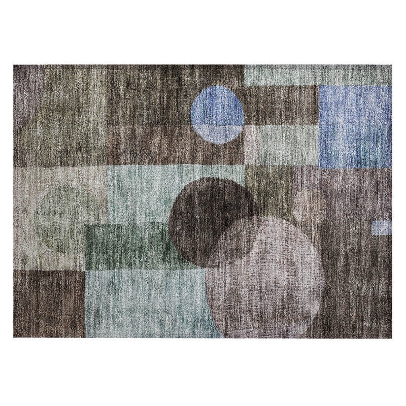 Machine Washable Indoor/Outdoor Chantille ACN1114 Brown Rug, Rectangle 1'8" x 2'6"
