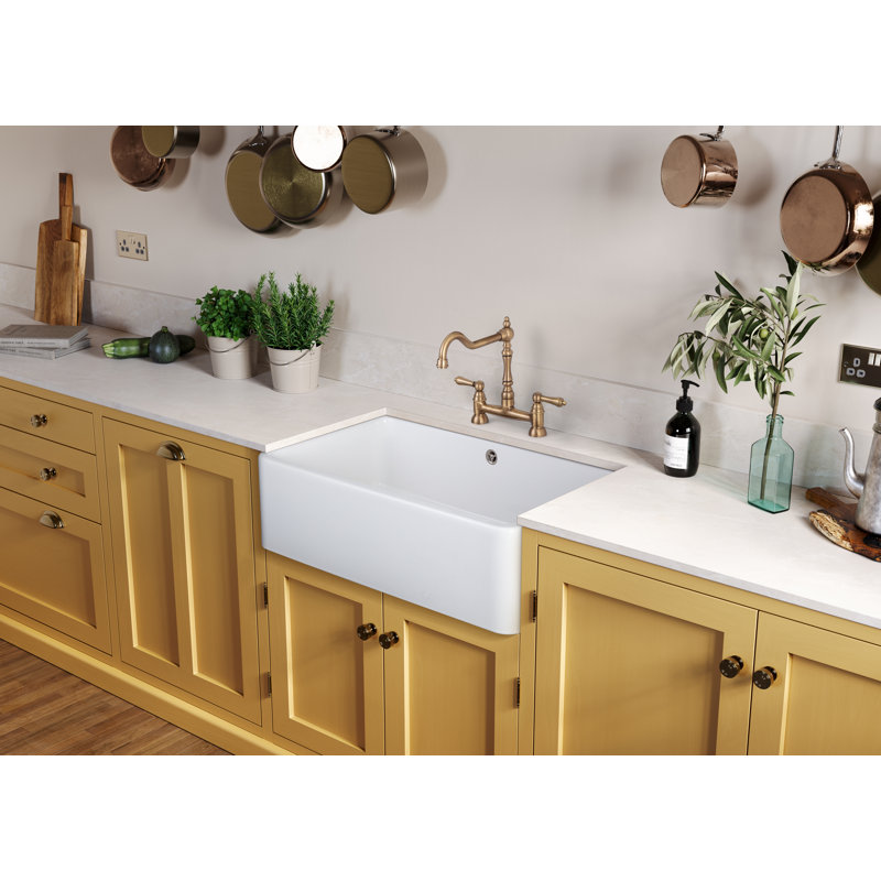 Farmhouse Belfast Fire-clay Ceramic Kitchen Sink - White
