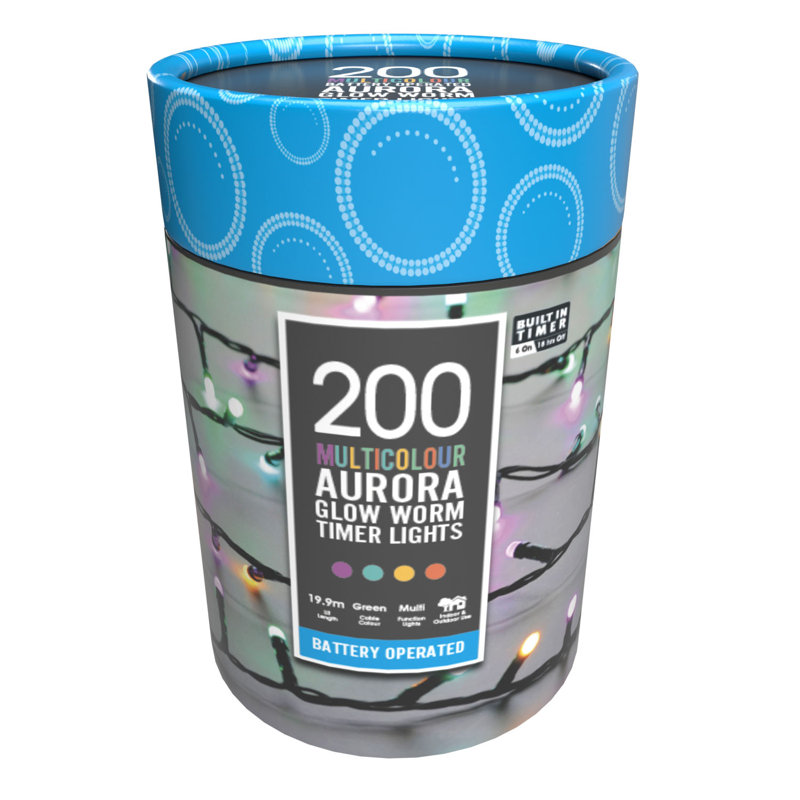1.27cm LED Twinkle Indoor / Outdoor String Lights, Aurora Multicolour
