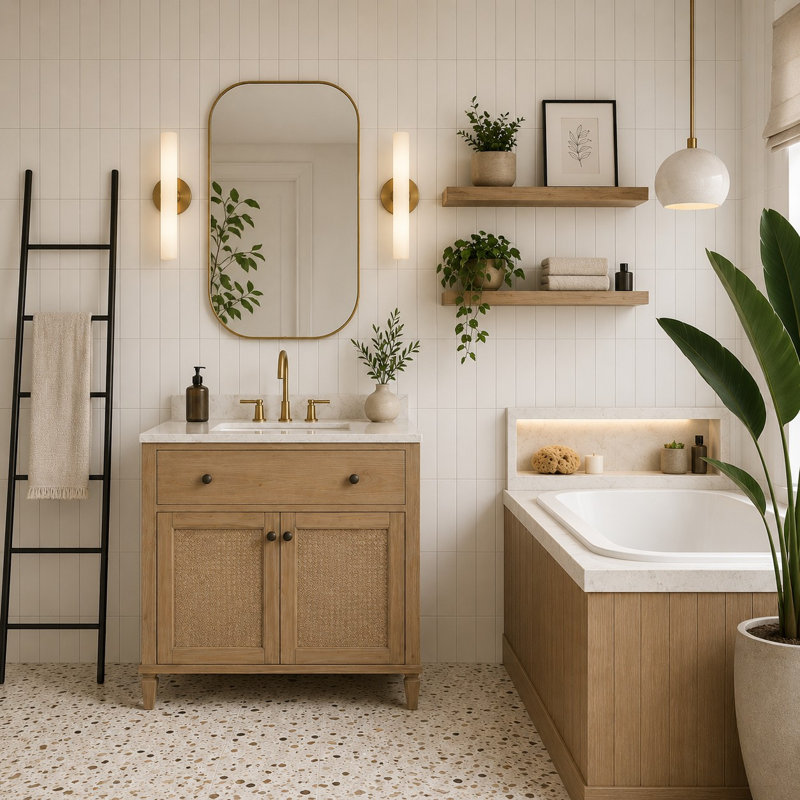 Annie 30'' Single Bathroom Vanity with Carrara Marble Top