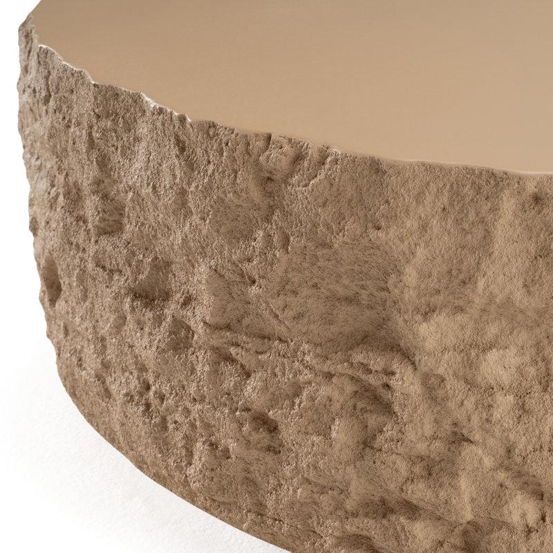 Charloette - Table basse ronde moderne, Beige