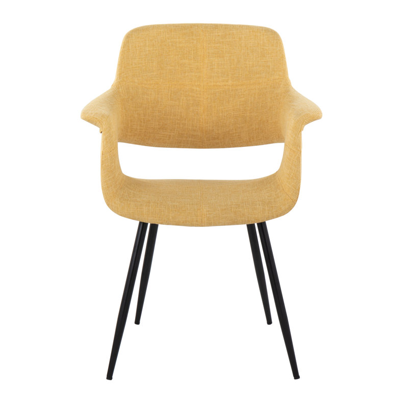 Quirico 16.5'' H Upholstered Armchair, Yellow, Black