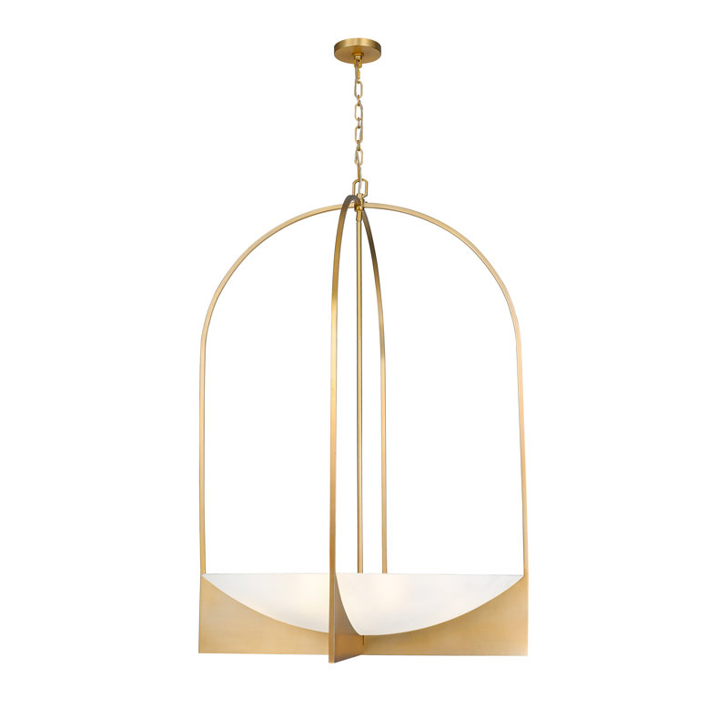 Lustre unique urne / bol à 8 lumières Hoyet, Or