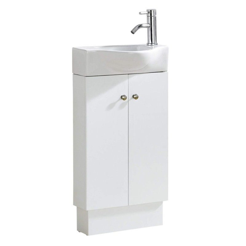 Jorrie 17.75'' Single Bathroom Vanity with Solid + Manufactured Wood Top, White