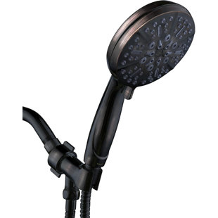 Oil Rubbed Bronze Shower System - 5 Mode High Pressure Rain Showerhead With Handheld, 60" Hose & Adjustable Bracket