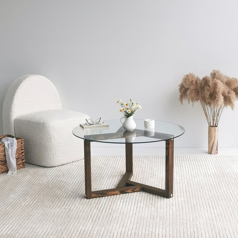Dhurpati Cross Legs Coffee Table, Transparent