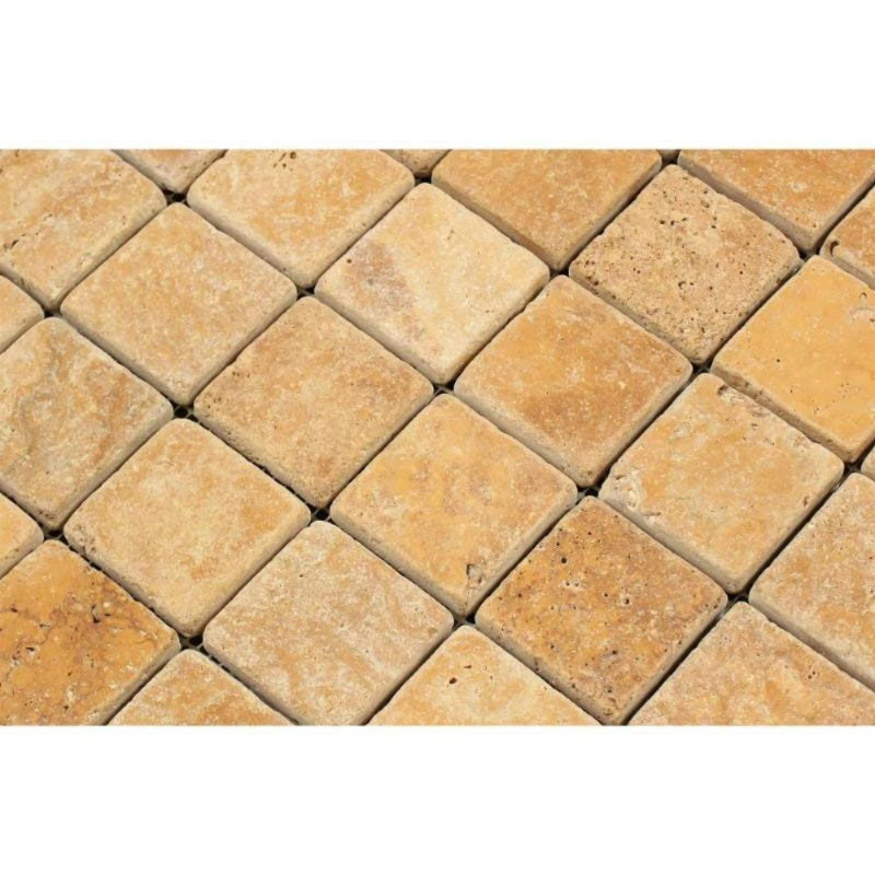 Carreau de mosaïque en mosaïque de travertin 1 po x 1 po