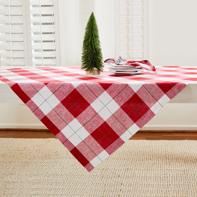 Very Merry Plaid - 100% Pure Linen Christmas Table Throw