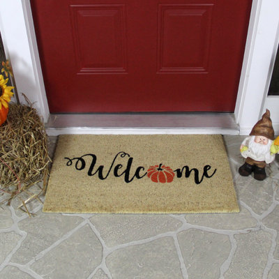 Paillasson orange "Welcome" 18 "x 30"