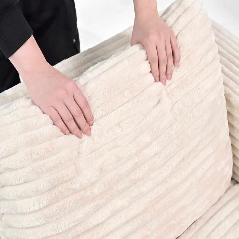 Canapé modulaire en velours côtelé Boneless, Blanc