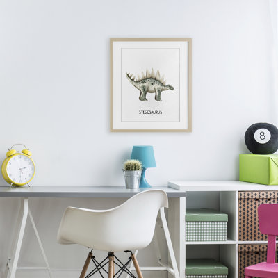 Meet The Stegosaurus Framed Print Under Glass, design by Christine Simpson Art