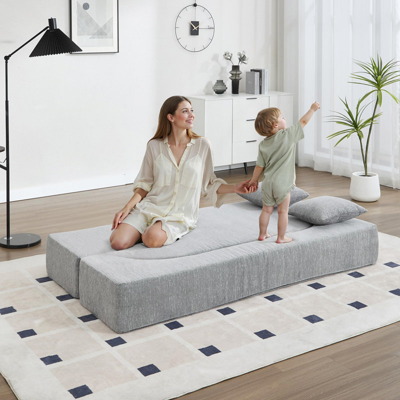 Canapé-lit pliant, futon-lit convertible avec 2 coussins
