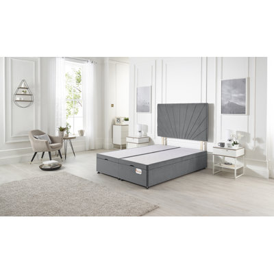 Etheral End Opening Ottoman Storage Bed with Upholstered Headboard