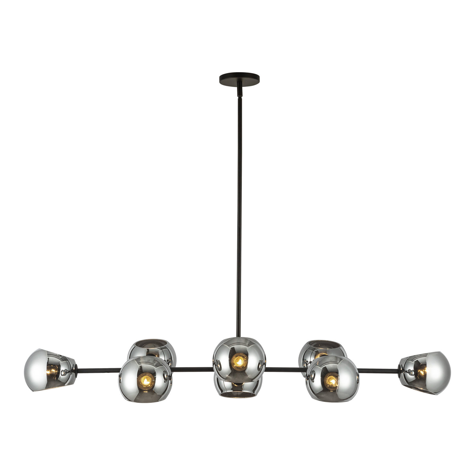 Willow 8 - Light Sputnik Chandelier, Matte Black, Smoke Solid