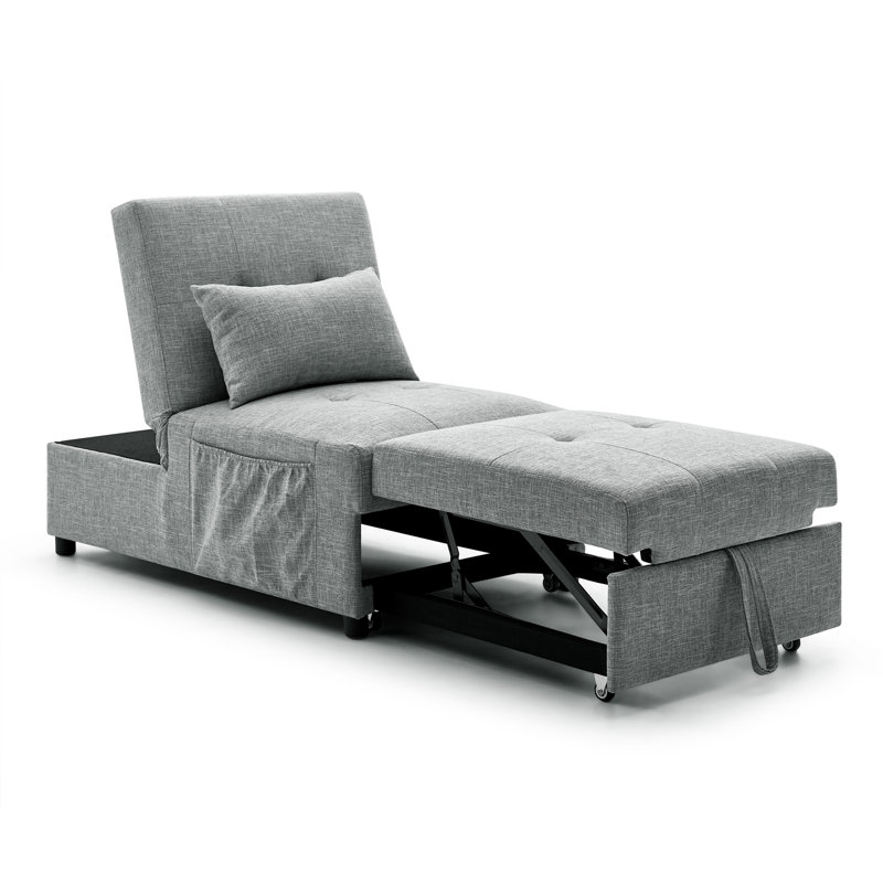 Aidenjoseph Upholstered 44'' Sofa, Gray Polyester