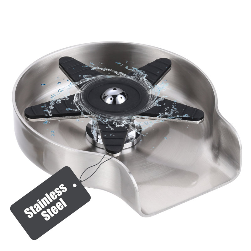 Rinceur en verre d'acier inoxydable pour l'évier de cuisine, laveuse de tasse d'accessoires d'évier de cuisine, Nickel brossé