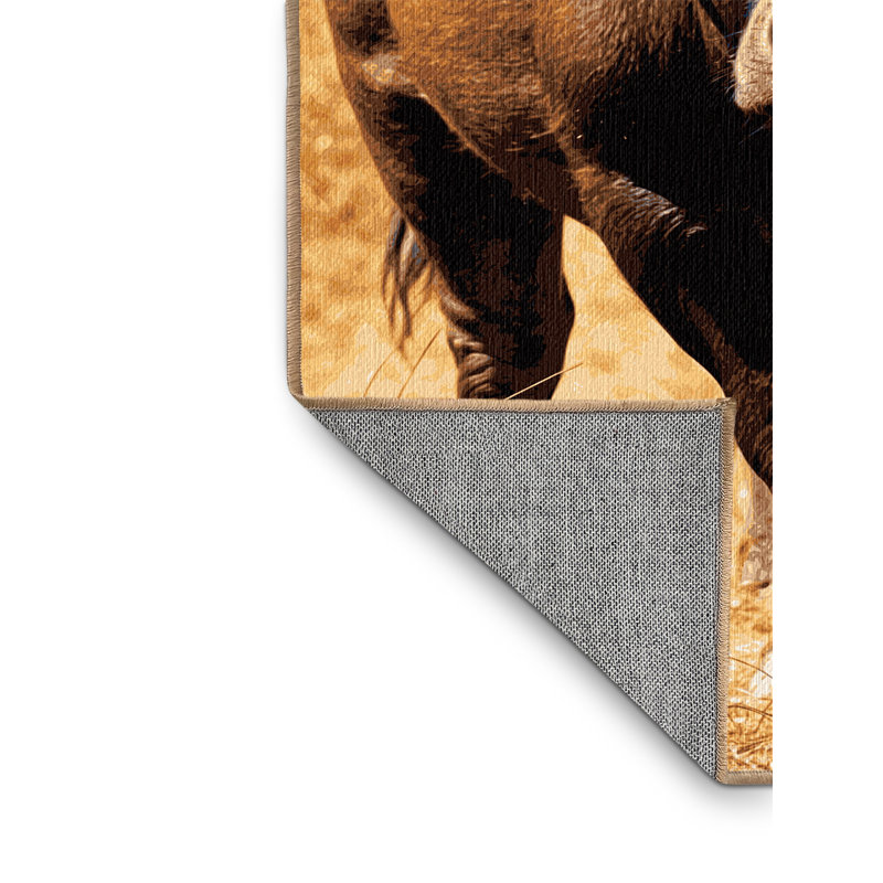Washable African Buffalo Wildlife Area Rug, Rectangle 7' x  9'