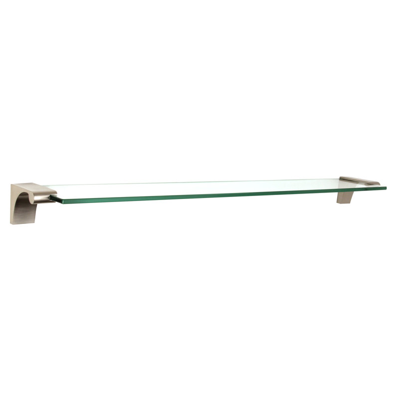 Luna Bracket Shelf, Polished Nickel, 24" W x 4" D
