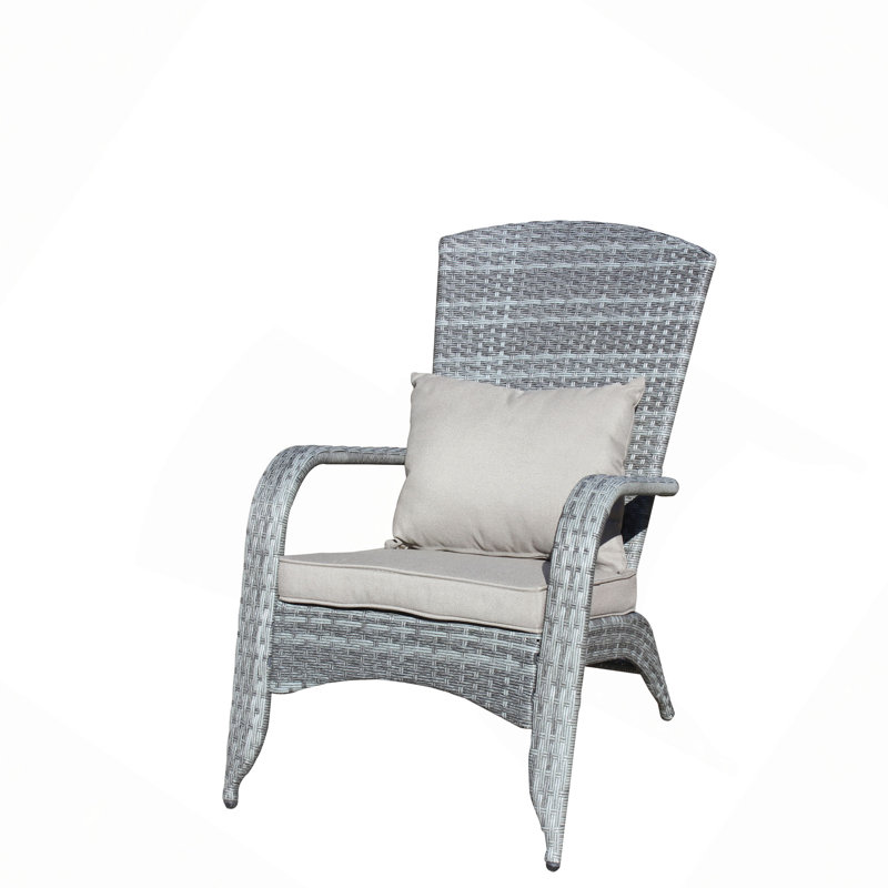 Chaise de patio avec coussins (coussin), Gris