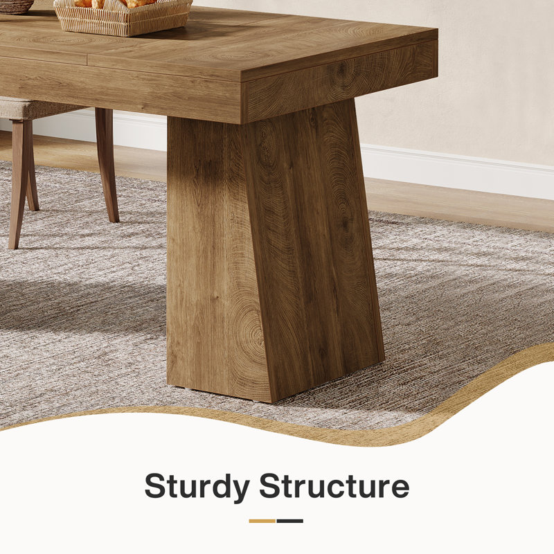 55-Inch Dining Table for 2-4, Light Brown