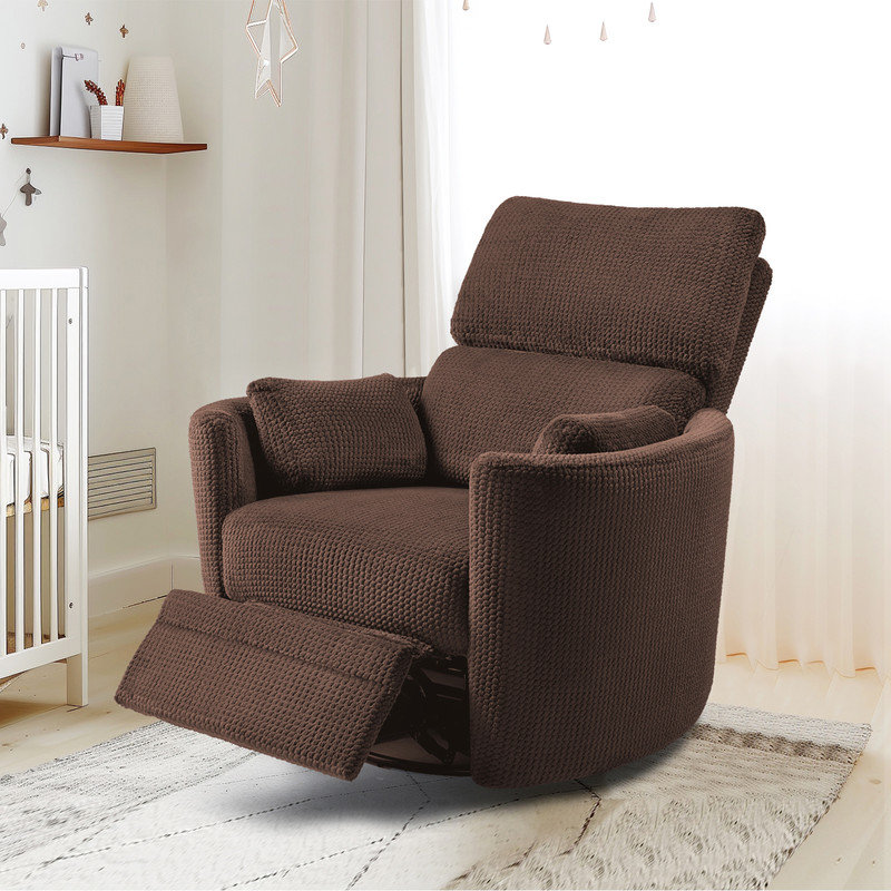 Fauteuil inclinable électrique pour chambre de bébé 4 modes de massage, 2 coussins, USB et fauteuil de charge Type-C, Brun