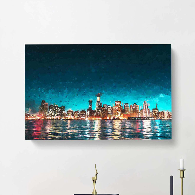 Reflection of the San Francisco Skyline - Wrapped Canvas, 40cm H x 60cm W x 3cm D