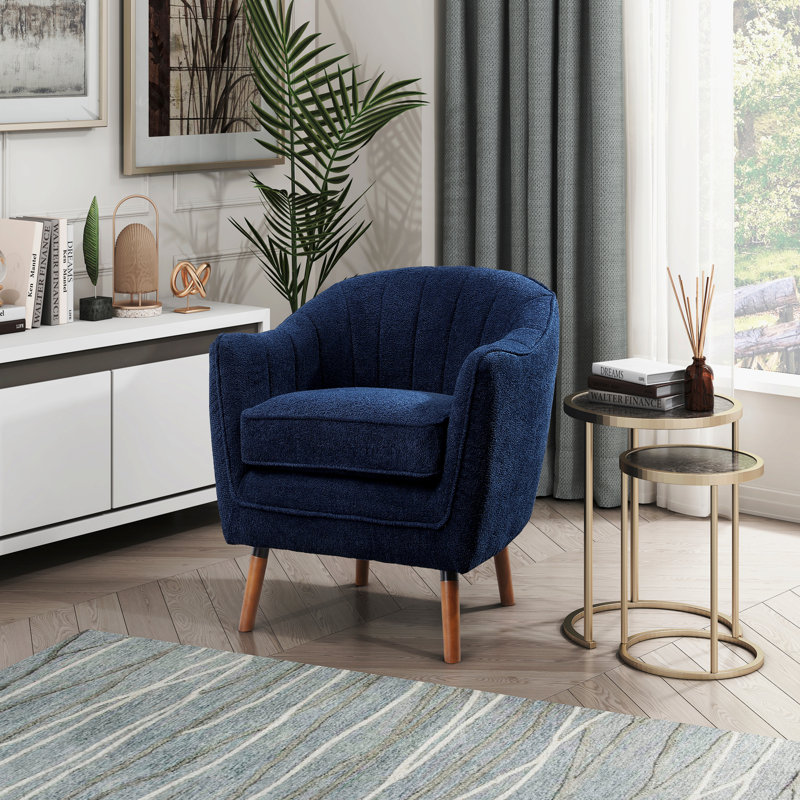 Fauteuil d'appoint de style Mid-Century moderne de 30 po avec revêtement en tissu texturé Jakyan, Jakyan