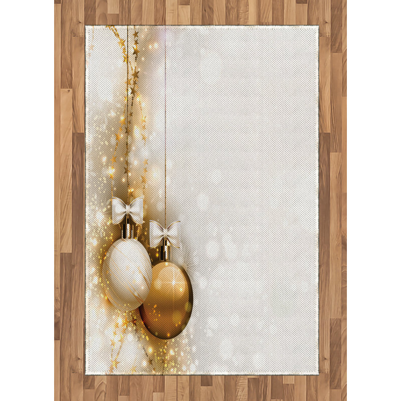Christmas High Density Long Fiber Poly Threads Decorative Area Rug Carpet, Rectangle 4' x 5'8"