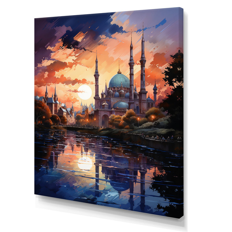 Mosquée Leoba, art de l'Islam - impression, H 40 po x l 30 po x P 1,5 po, Toile tendue