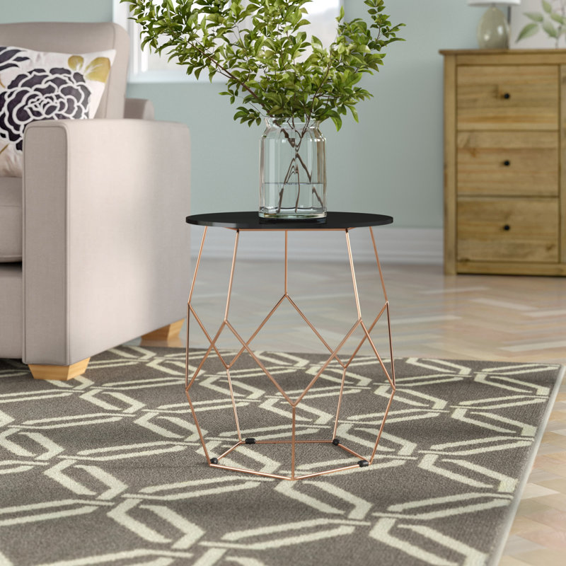 Klein Glass Top Abstract End Table