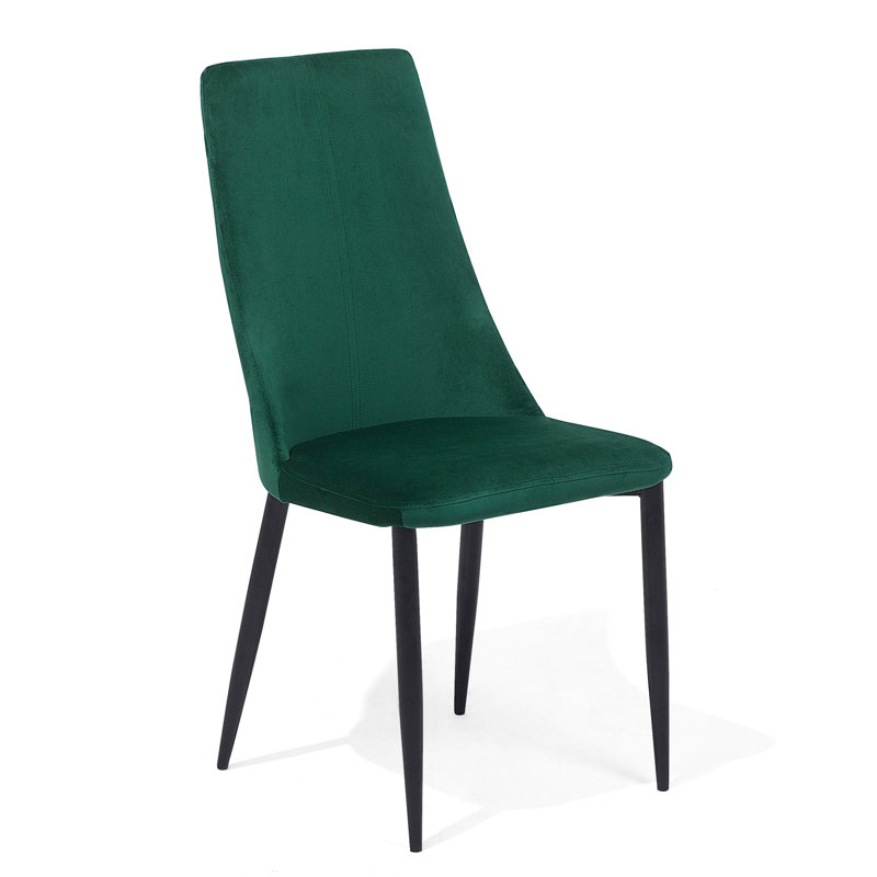 Chick 43cm H Velvet Upholstered Side Chair in Grey, Green