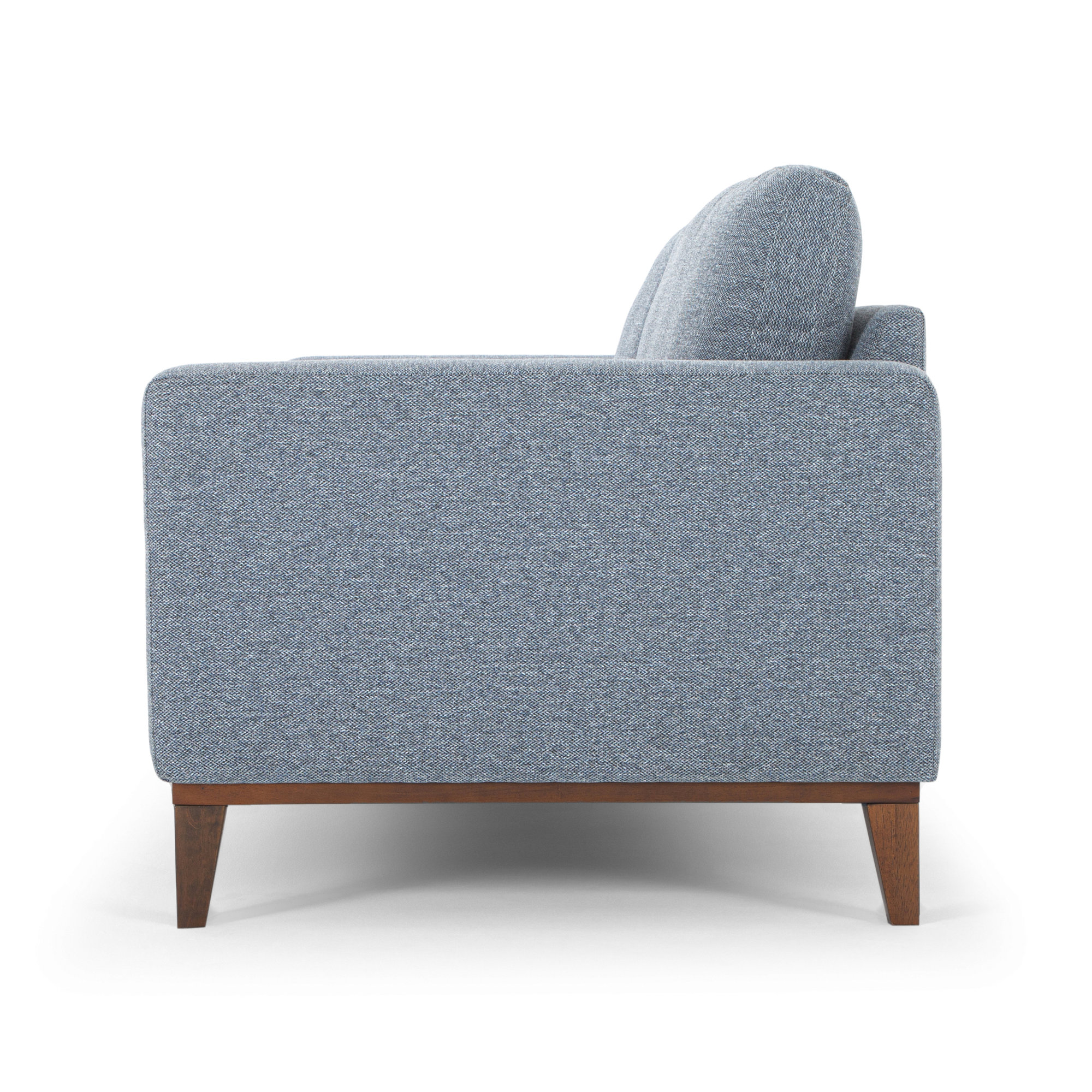 Libra 85" Upholstered Sofa, Sky Blue Performance Basketweave