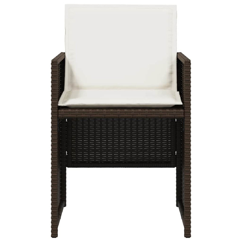 Patio Dining, Cream Cushion/Brown Frame
