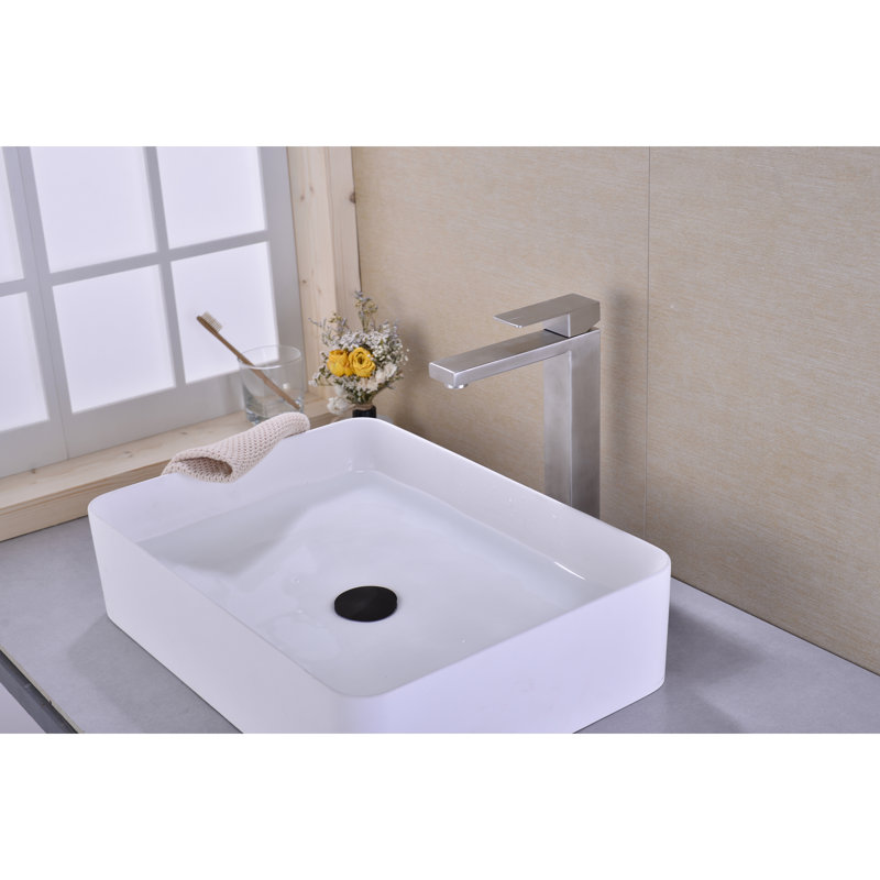 Bathroom Sink Faucet - Single Handle With Pop-Up Drain In Brushed Nickel Finish Temperature Control, Rust Design