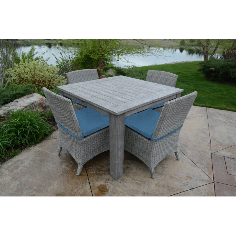 Bella Wicker Armless Outdoor Dining Chair, Canvas Regatta Sunbrella® Canvas, Gray