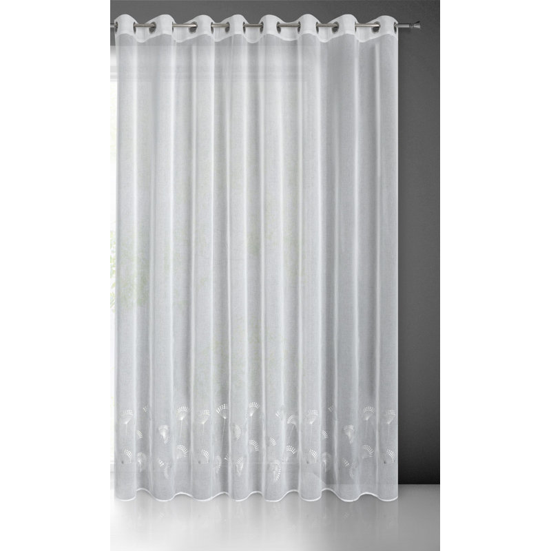 Sugarbush Eyelet Sheer Curtain, White/Silver, 250cm H x 300cm W