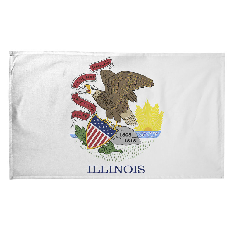Serviette de thé illinois flag, Sergé de coton