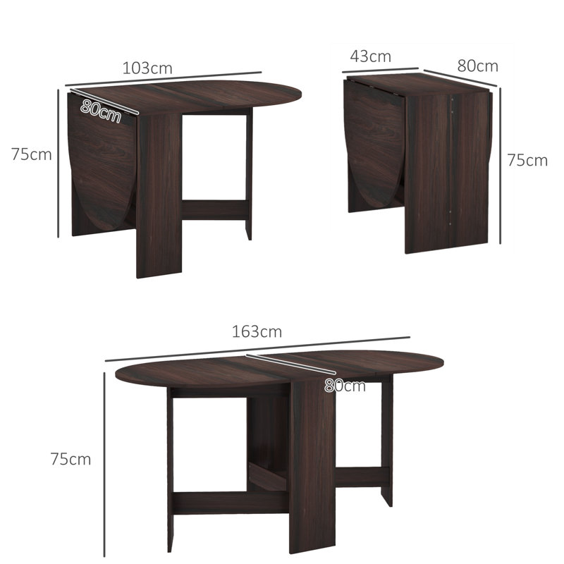 Extendable Oval Dining Table, Brown