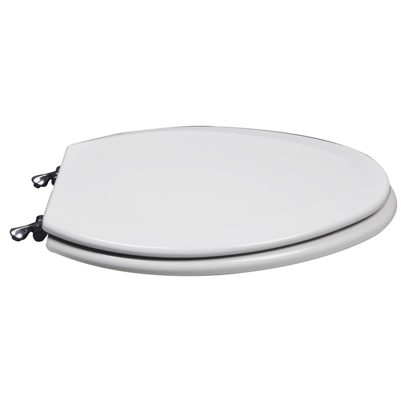 Elongated Toilet Seat and Lid, White