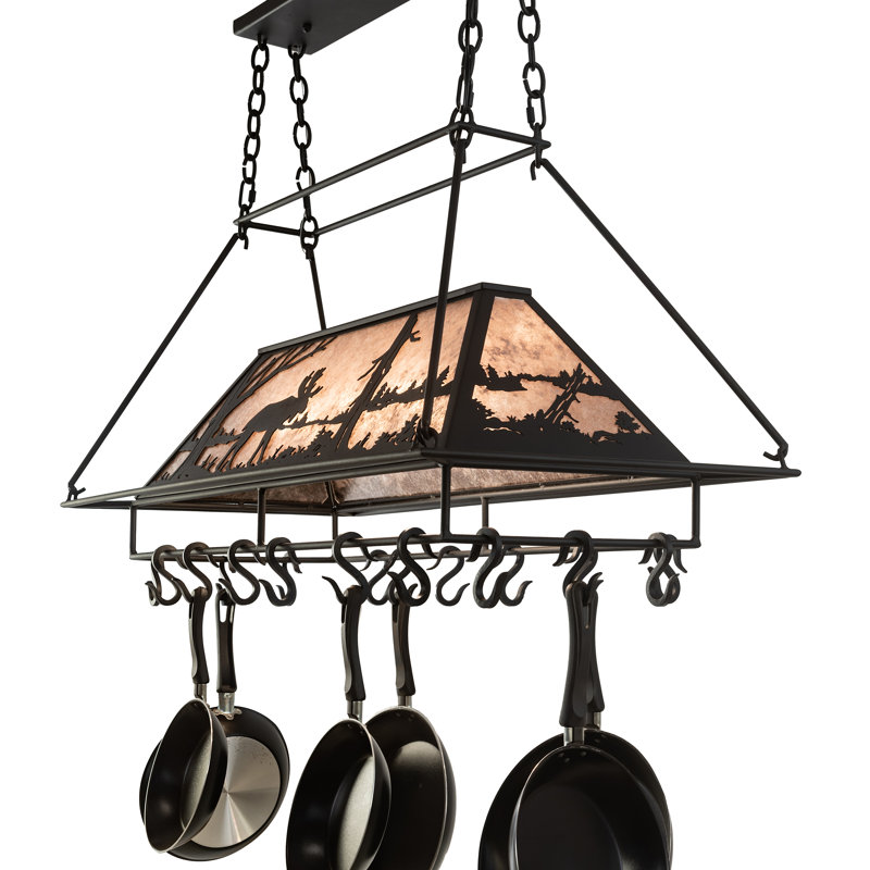 Moose at Lake Handcrafted Hanging Pot Rack