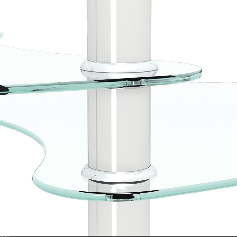 Table basse ovale transparente en verre, table moderne avec pieds en acier inoxydable, table à thé en verre à 3 couches pour le salon